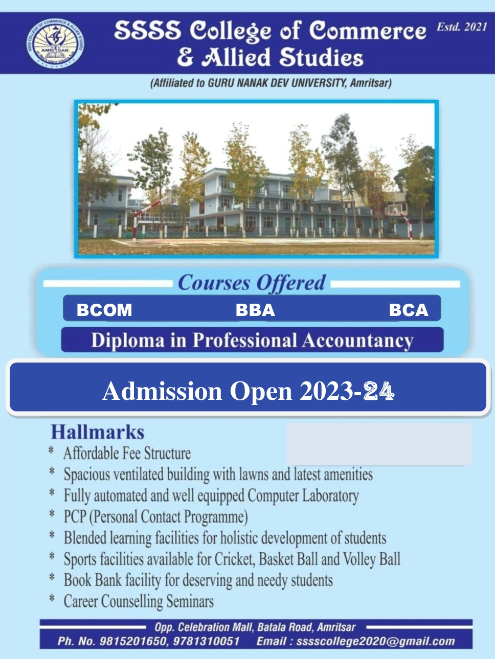 SSSS College Of Commerce And Allied Studies (Boys)