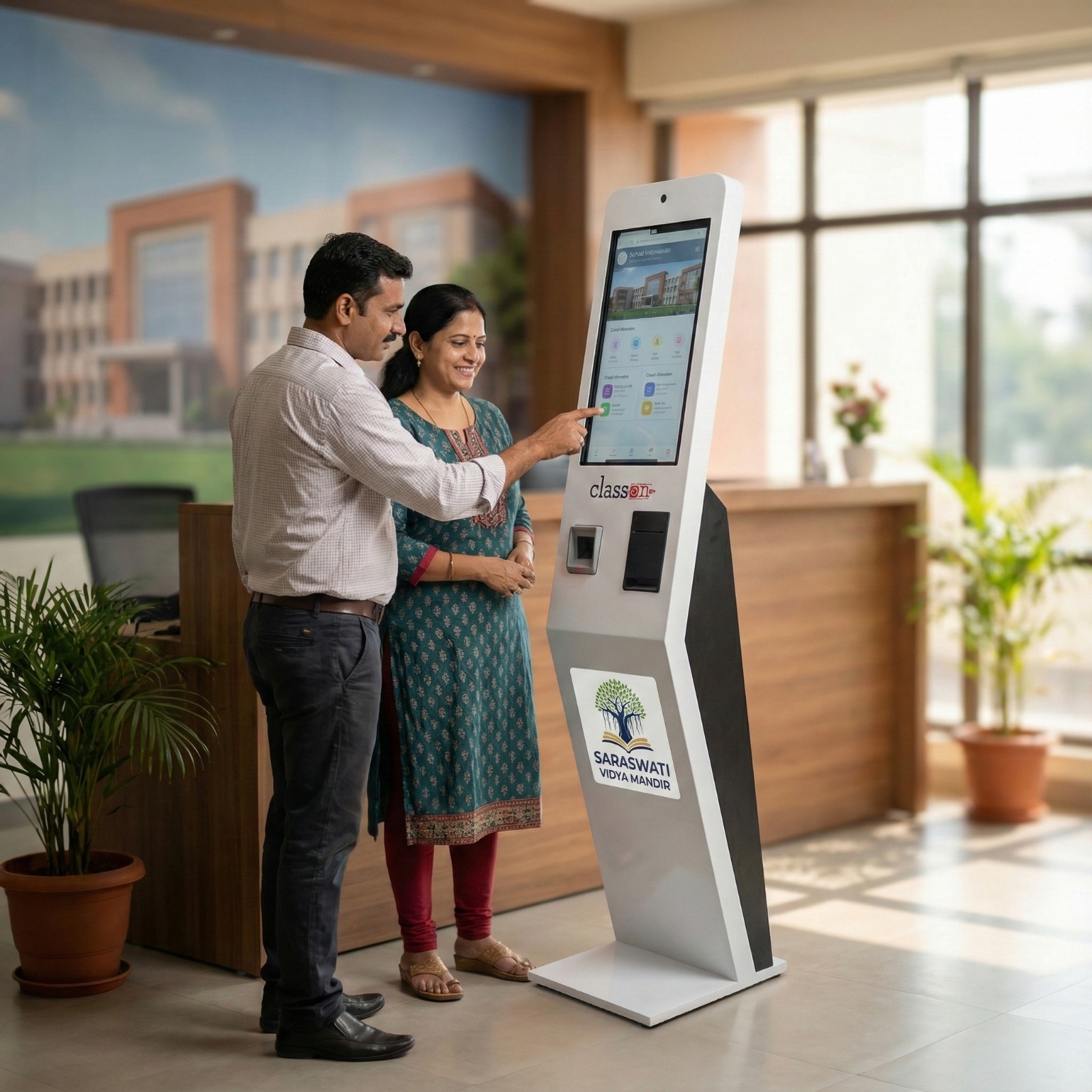 AI-Powered Smart School Kiosk by Class ON Ã”Ã‡Ã¶ Transforming School Reception Digitally